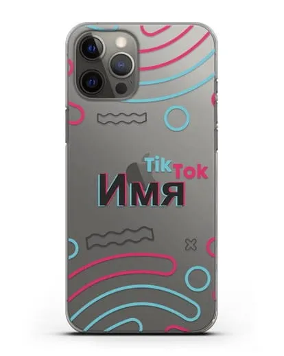 Чехол с именем TikTok (ТикТок) - линии силиконовый для iPhone 12 Pro Max