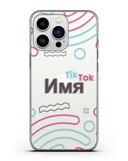 Чехол с именем TikTok (ТикТок) - линии силиконовый для iPhone 13 Pro