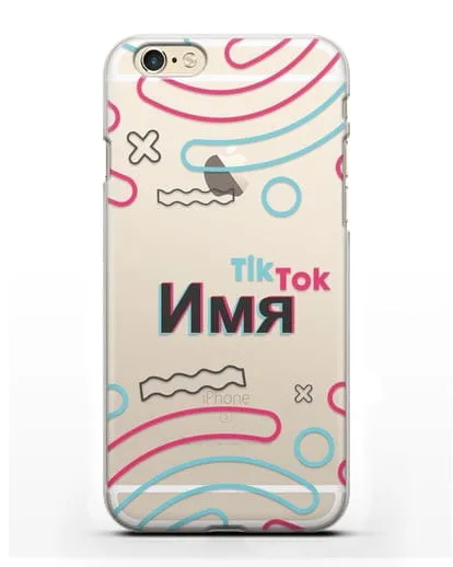 Чехол с именем TikTok (ТикТок) - линии силиконовый для iPhone 6s