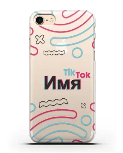 Чехол с именем TikTok (ТикТок) - линии силиконовый для iPhone 7