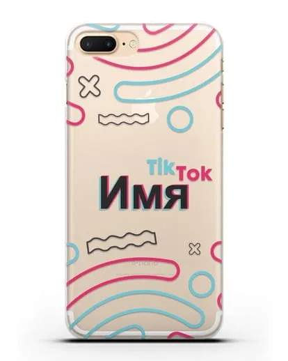 Чехол с именем TikTok (ТикТок) - линии силиконовый для iPhone 8 Plus