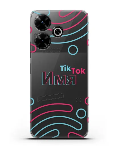 Чехол с именем TikTok (ТикТок) - линии силиконовый для Xiaomi Poco M6