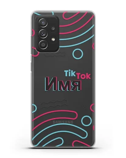 Чехол с именем TikTok (ТикТок) - линии силиконовый для Samsung Galaxy A53