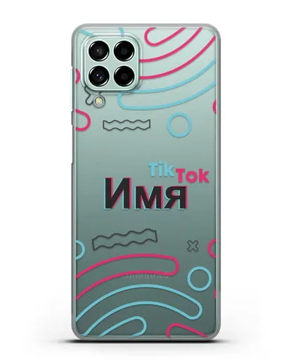 Чехол с именем TikTok (ТикТок) - линии силиконовый для Samsung Galaxy M53 [SM-M536]