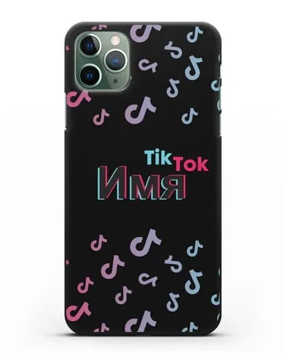 Чехол с надписью TikTok (ТикТок) - ноты силиконовый для iPhone 11 Pro Max