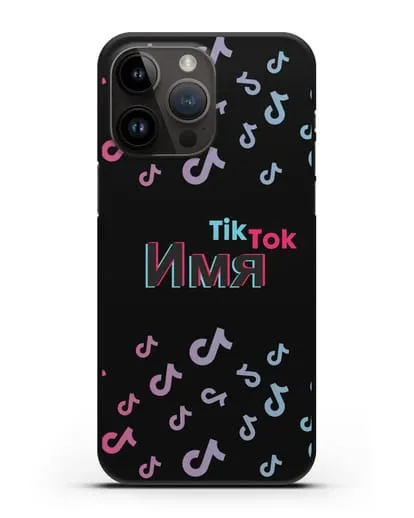 Чехол с надписью TikTok (ТикТок) - ноты силиконовый для iPhone 14 Pro Max