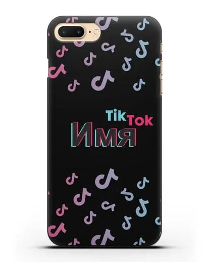 Чехол с надписью TikTok (ТикТок) - ноты силиконовый для iPhone 8 Plus