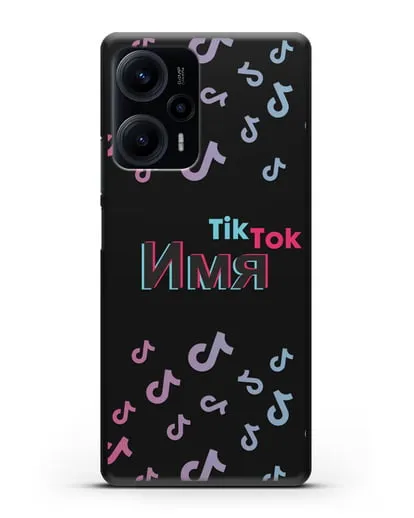 Чехол с надписью TikTok (ТикТок) - ноты силиконовый для Xiaomi Poco F5