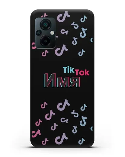 Чехол с надписью TikTok (ТикТок) - ноты силиконовый для Xiaomi Poco M5