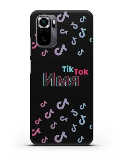 Чехол с надписью TikTok (ТикТок) - ноты силиконовый для Xiaomi Poco M5s