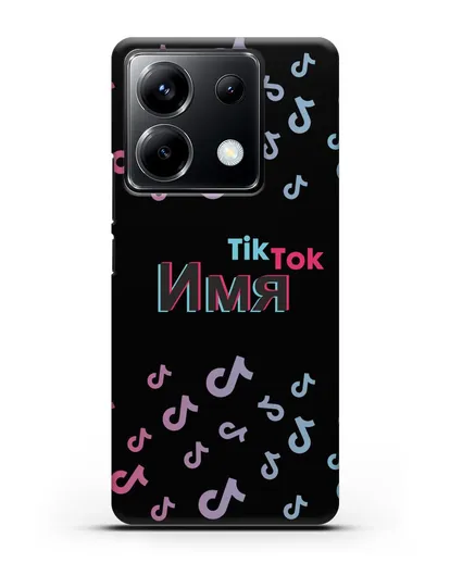Чехол с надписью TikTok (ТикТок) - ноты силиконовый для Xiaomi Poco X6