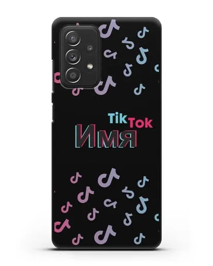 Чехол с надписью TikTok (ТикТок) - ноты силиконовый для Samsung Galaxy A53