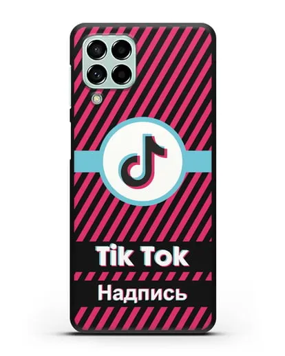 Чехол с надписью TikTok (ТикТок) - косые красные линии силиконовый для Samsung Galaxy M53 [SM-M536]