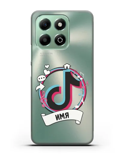 Именной чехол с логином TikTok (ТикТок) силиконовый для Honor X6b