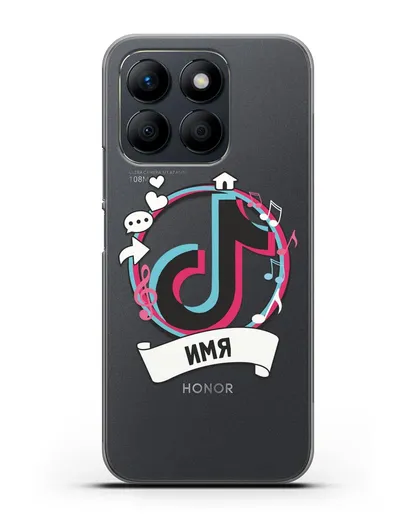 Именной чехол с логином TikTok (ТикТок) силиконовый для Honor X8b
