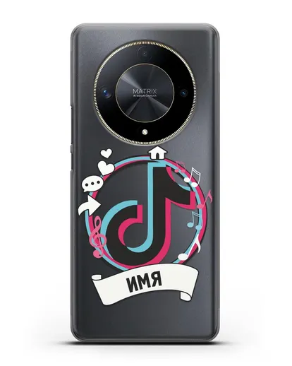 Именной чехол с логином TikTok (ТикТок) силиконовый для Honor X9b