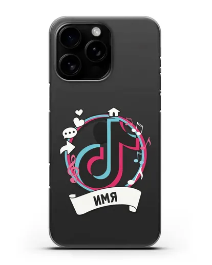 Именной чехол с логином TikTok (ТикТок) силиконовый для iPhone 16 Pro Max