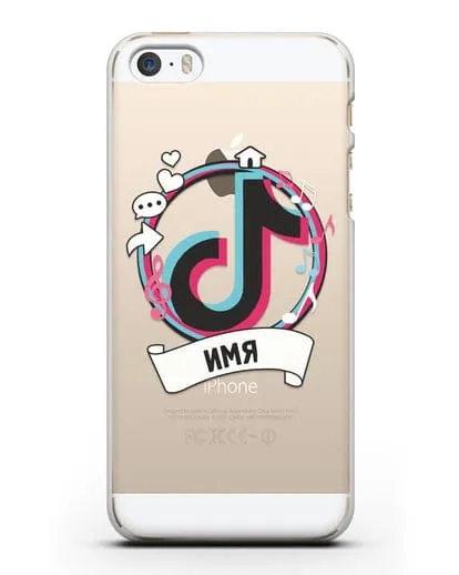 Именной чехол с логином TikTok (ТикТок) силиконовый для iPhone 5/5s/SE