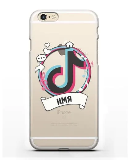 Именной чехол с логином TikTok (ТикТок) силиконовый для iPhone 6s