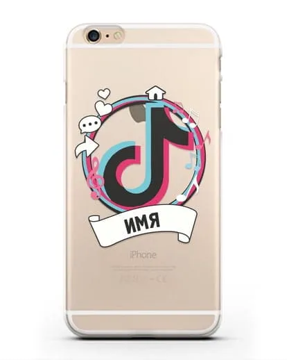 Именной чехол с логином TikTok (ТикТок) силиконовый для iPhone 6s Plus