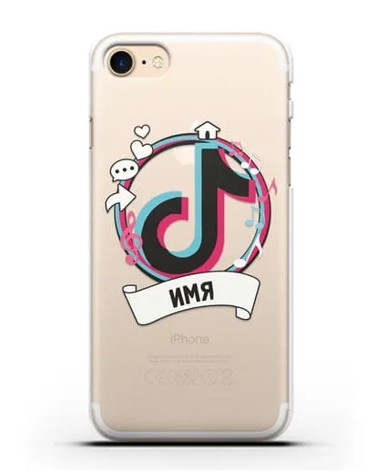 Именной чехол с логином TikTok (ТикТок) силиконовый для iPhone 7