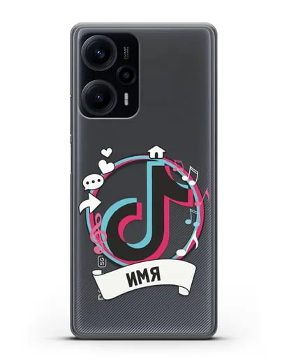 Именной чехол с логином TikTok (ТикТок) силиконовый для Xiaomi Poco F5