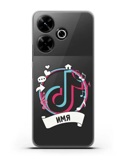 Именной чехол с логином TikTok (ТикТок) силиконовый для Xiaomi Poco M6