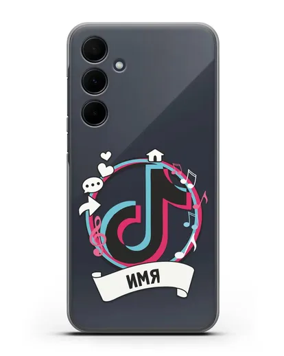 Именной чехол с логином TikTok (ТикТок) силиконовый для Samsung Galaxy A55 [SM-A556]