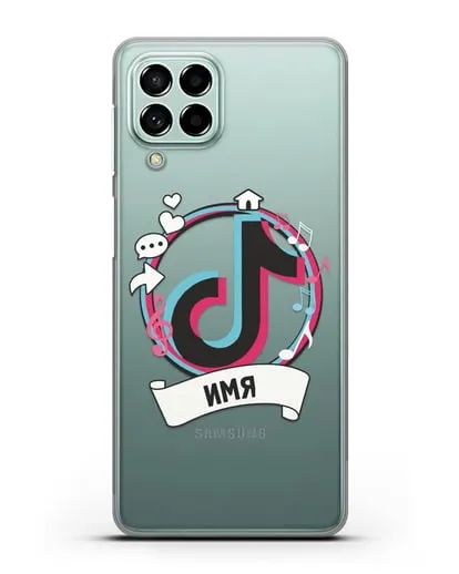 Именной чехол с логином TikTok (ТикТок) силиконовый для Samsung Galaxy M53 [SM-M536]