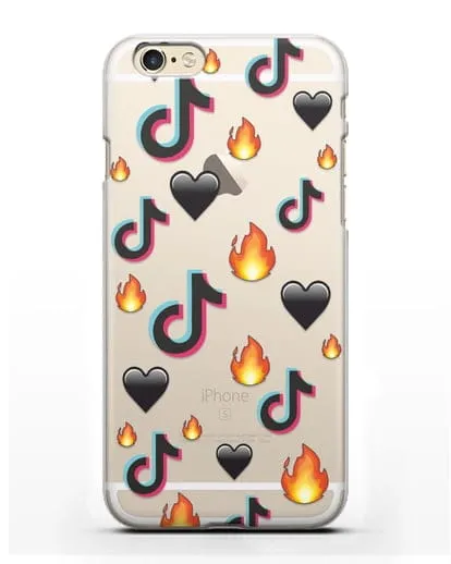 Чехол с паттерном TikTok (ТикТок) силиконовый для iPhone 6s