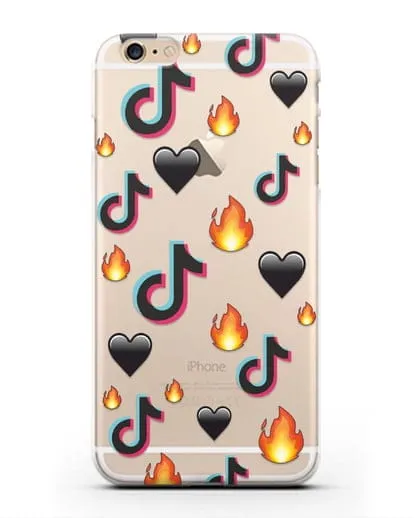 Чехол с паттерном TikTok (ТикТок) силиконовый для iPhone 6s Plus