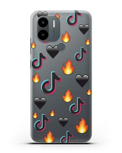 Чехол с паттерном TikTok (ТикТок) силиконовый для Xiaomi Poco C51