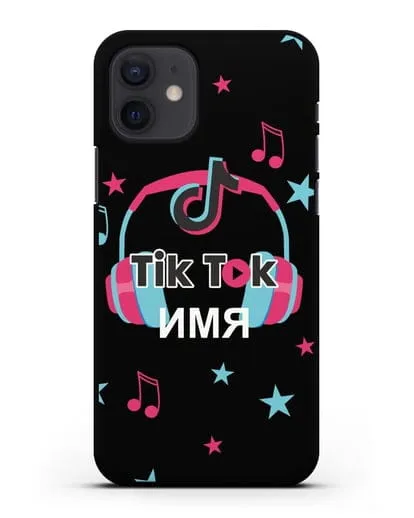 Чехол TikTok (ТикТок) - Тик-ток наушники силиконовый для iPhone 12