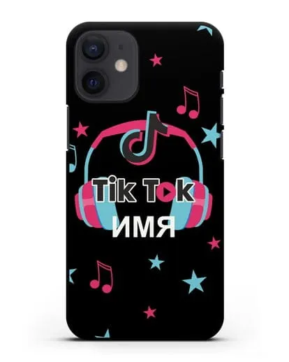 Чехол TikTok (ТикТок) - Тик-ток наушники силиконовый для iPhone 12 mini