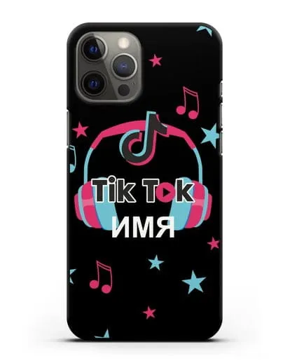 Чехол TikTok (ТикТок) - Тик-ток наушники силиконовый для iPhone 12 Pro Max