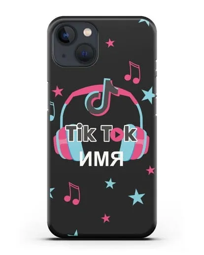 Чехол TikTok (ТикТок) - Тик-ток наушники силиконовый для iPhone 13 Mini