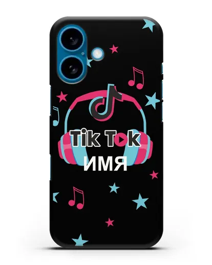 Чехол TikTok (ТикТок) - Тик-ток наушники силиконовый для iPhone 16