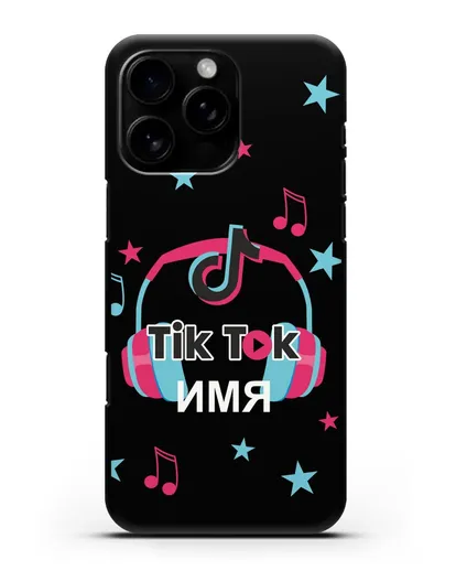 Чехол TikTok (ТикТок) - Тик-ток наушники силиконовый для iPhone 16 Pro Max