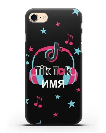 Чехол TikTok (ТикТок) - Тик-ток наушники силиконовый для iPhone 7