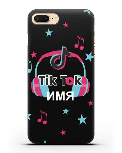 Чехол TikTok (ТикТок) - Тик-ток наушники силиконовый для iPhone 8 Plus