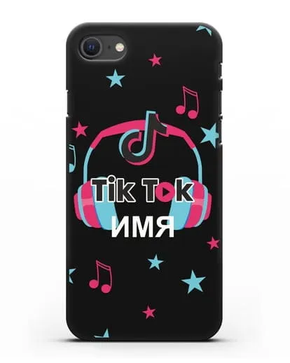 Чехол TikTok (ТикТок) - Тик-ток наушники силиконовый для iPhone SE 2020