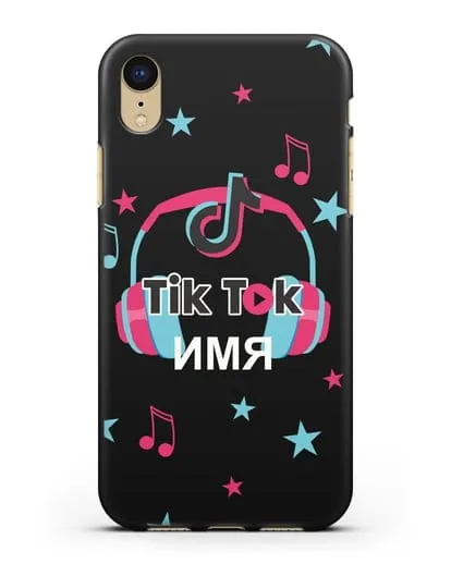Чехол TikTok (ТикТок) - Тик-ток наушники силиконовый для iPhone XR