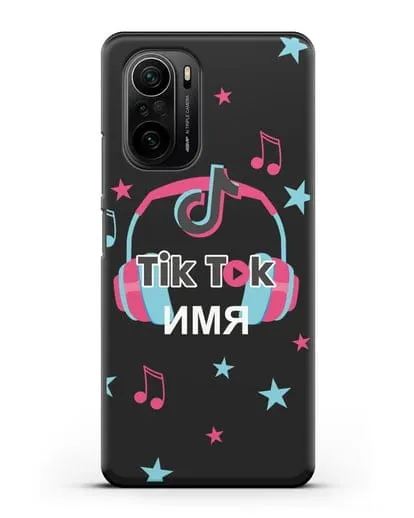 Чехол TikTok (ТикТок) - Тик-ток наушники силиконовый для Xiaomi Poco F3