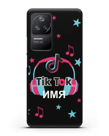 Чехол TikTok (ТикТок) - Тик-ток наушники силиконовый для Xiaomi Poco F4