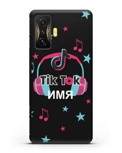Чехол TikTok (ТикТок) - Тик-ток наушники силиконовый для Xiaomi Poco F4 GT