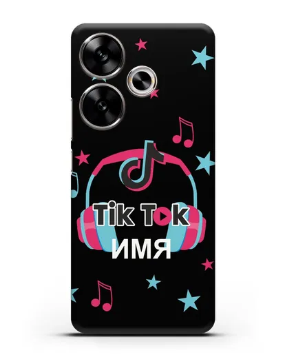Чехол TikTok (ТикТок) - Тик-ток наушники силиконовый для Xiaomi Poco F6