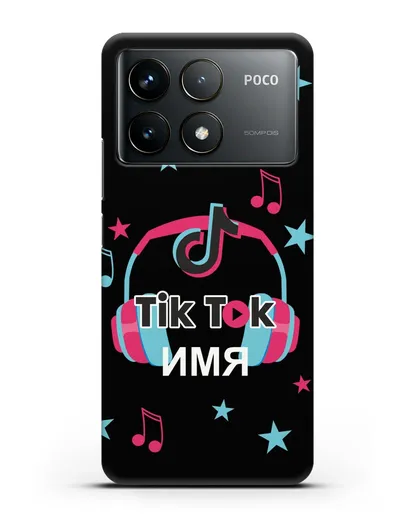 Чехол TikTok (ТикТок) - Тик-ток наушники силиконовый для Xiaomi Poco F6 Pro