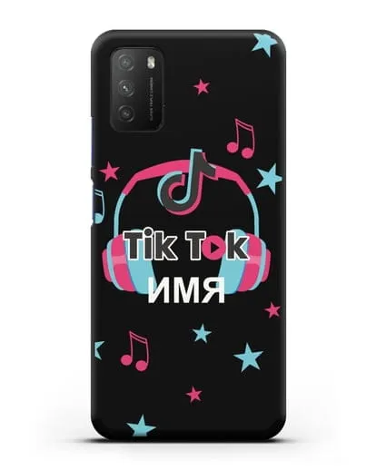 Чехол TikTok (ТикТок) - Тик-ток наушники силиконовый для Xiaomi Poco M3