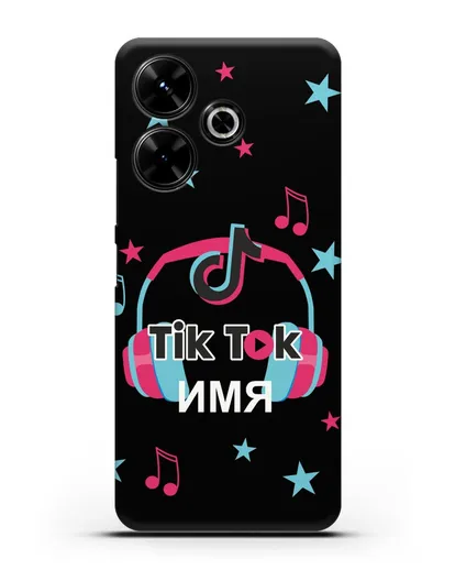 Чехол TikTok (ТикТок) - Тик-ток наушники силиконовый для Xiaomi Poco M6