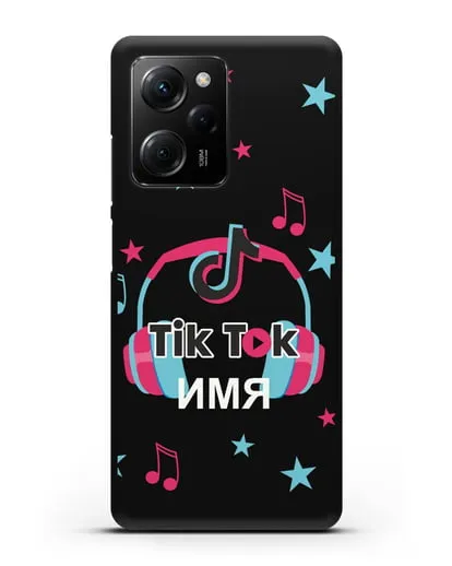 Чехол TikTok (ТикТок) - Тик-ток наушники силиконовый для Xiaomi Poco X5 Pro